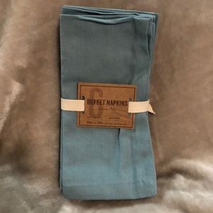 Set of 6 in Set of Stone Blue Color Buffet Napkins by World Market - NWT
